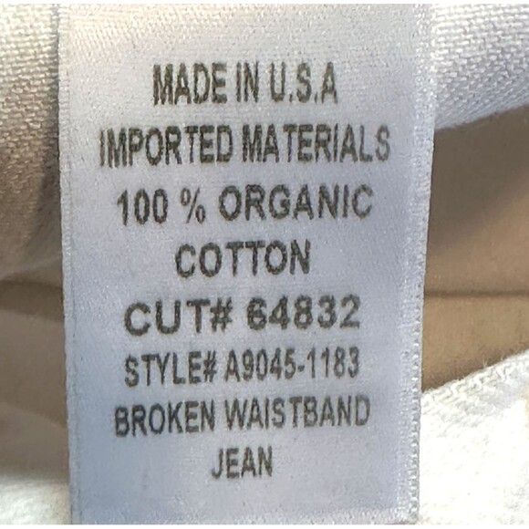 Agolde Broken Waistband Jeans White Wide Leg Button Fly Organic Cotton Size 31 - Picture 8 of 13